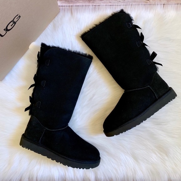 UGG Black Bailey Bow Tall II Boots - Picture 2 of 7